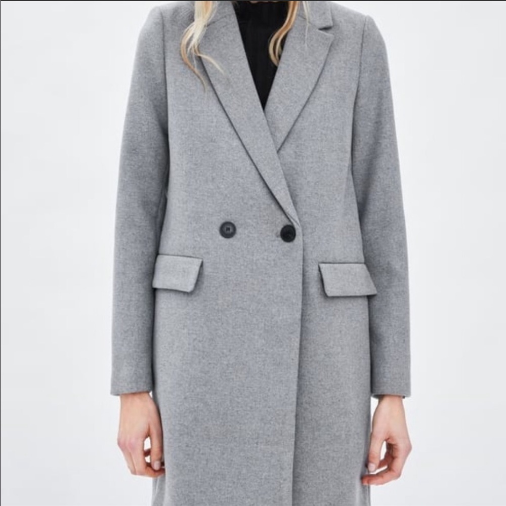 Zara TRF Gray Wool Coat